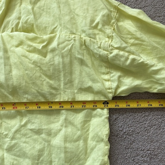 Prairie Underground Linen Lagenlook Top M Oversized Artsy Butter Yellow Loose - Picture 9 of 11